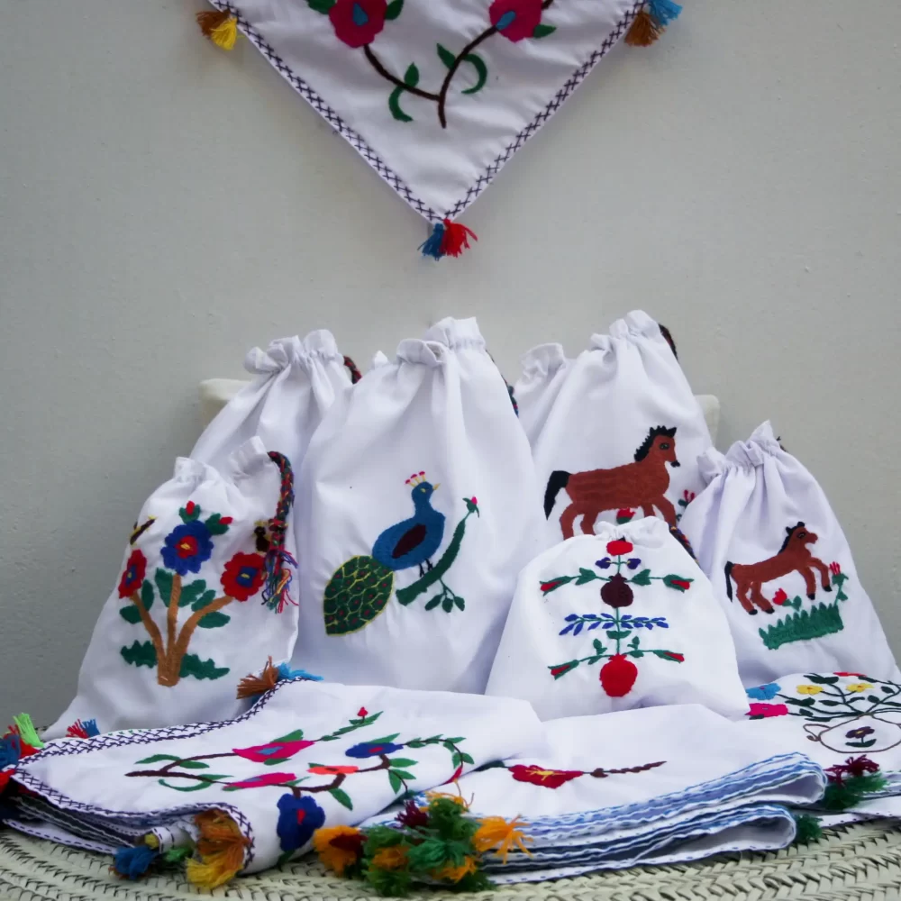 Traditional Embroidered Fabric Sack