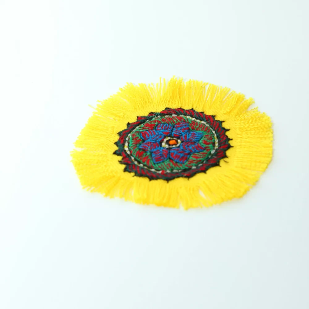Traditional Handmade Pateh Coaster (Yellow)