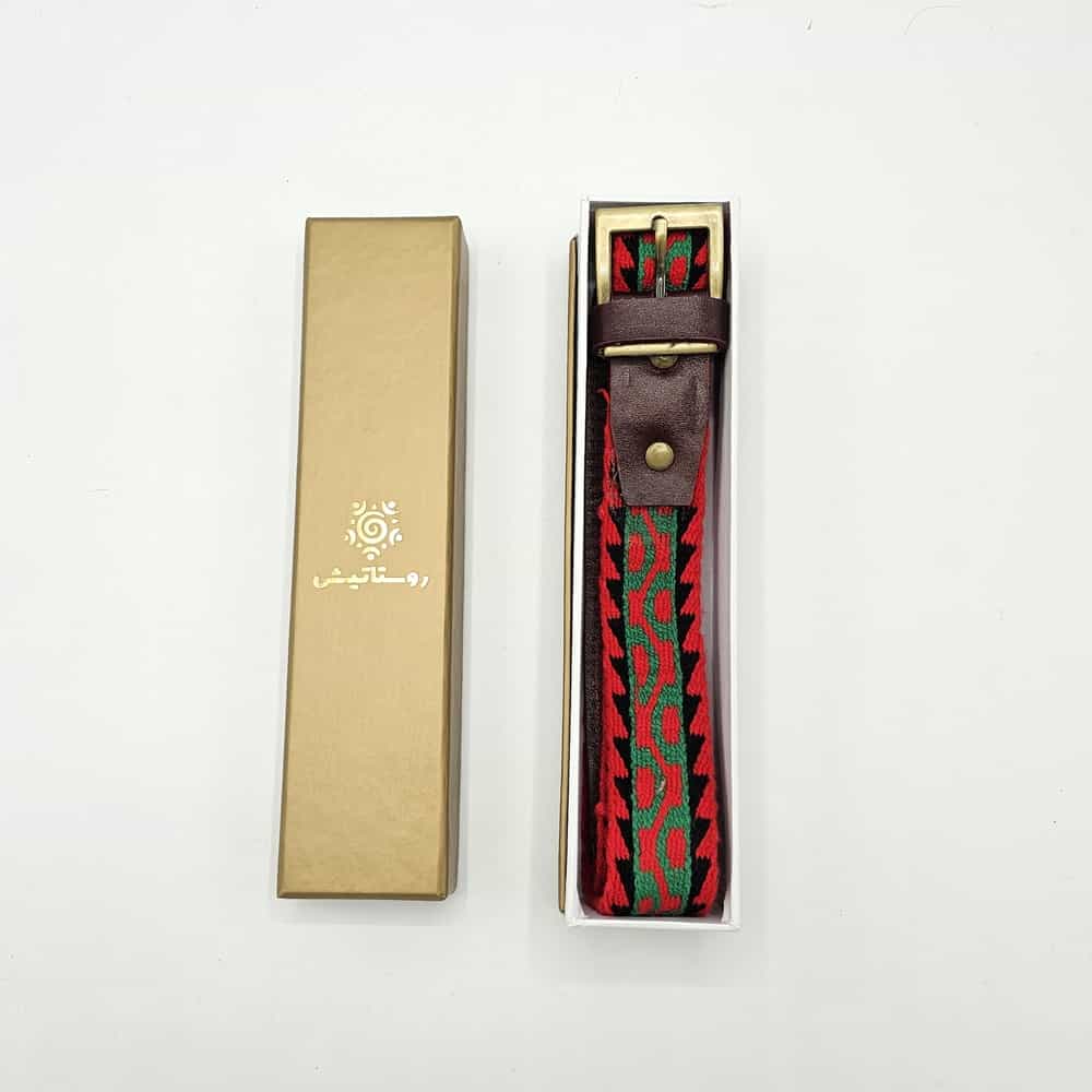 Handwoven Tribal Belt – khal-Nal red-green
