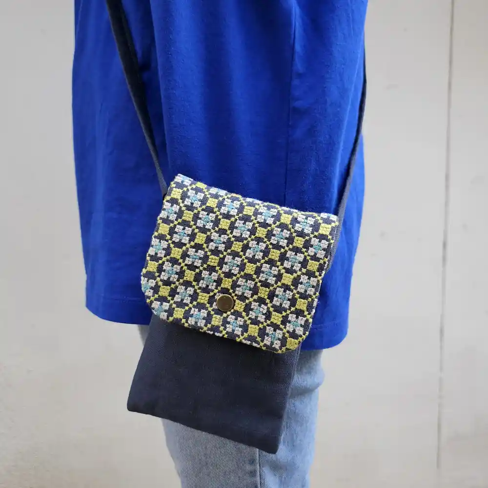 Hand-Embroidered Walking Bag – Navy, Green & Blue | Cross-Stitch Purse by Iranian & Afghan Women Artisans Hand-Embroidered Walking Bag – Navy, Green & Blue | Cross-Stitch Purse by Iranian & Afghan Women Artisans