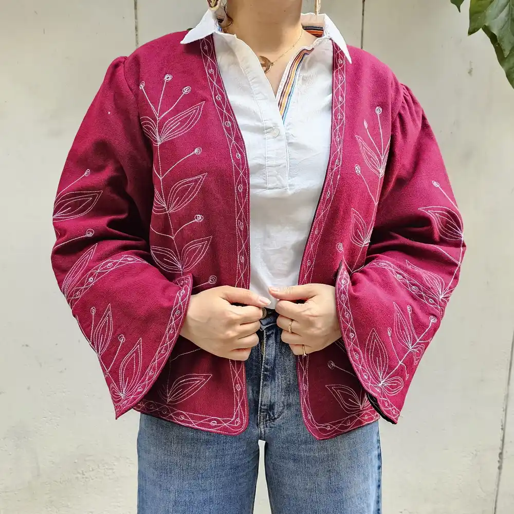 Qizilbash Traditional wine red Jacket – Handwoven Iranian Textile Inspired by Nature Qizilbash Traditional wine red Jacket – Handwoven Iranian Textile Inspired by Nature