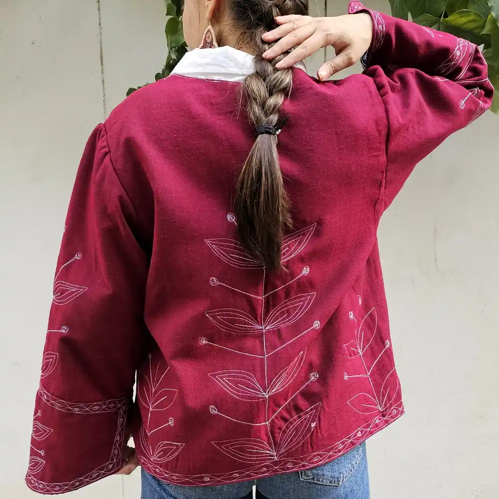 Qizilbash Traditional wine red Jacket – Handwoven Iranian Textile Inspired by Nature Qizilbash Traditional wine red Jacket – Handwoven Iranian Textile Inspired by Nature