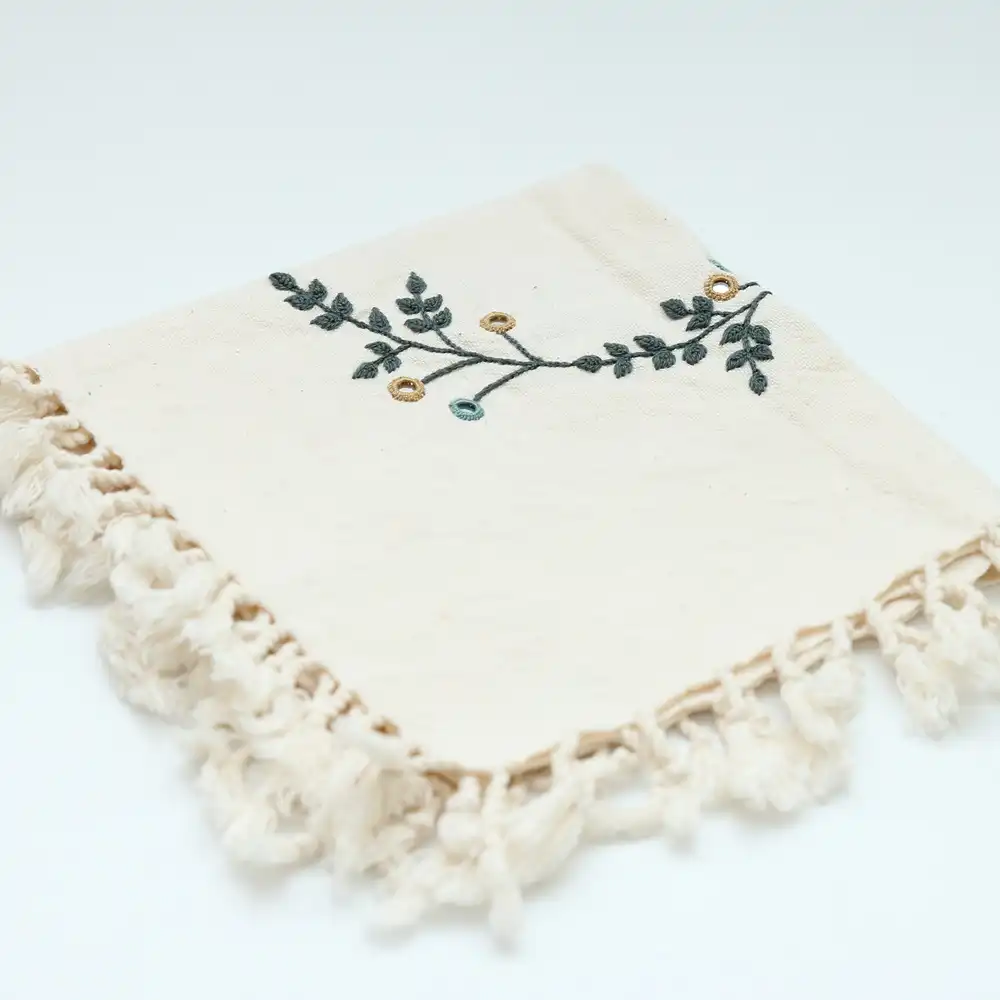 Mahjan Balochi Embroidered Tablecloth – Handmade Cotton Table Decor from Iran
