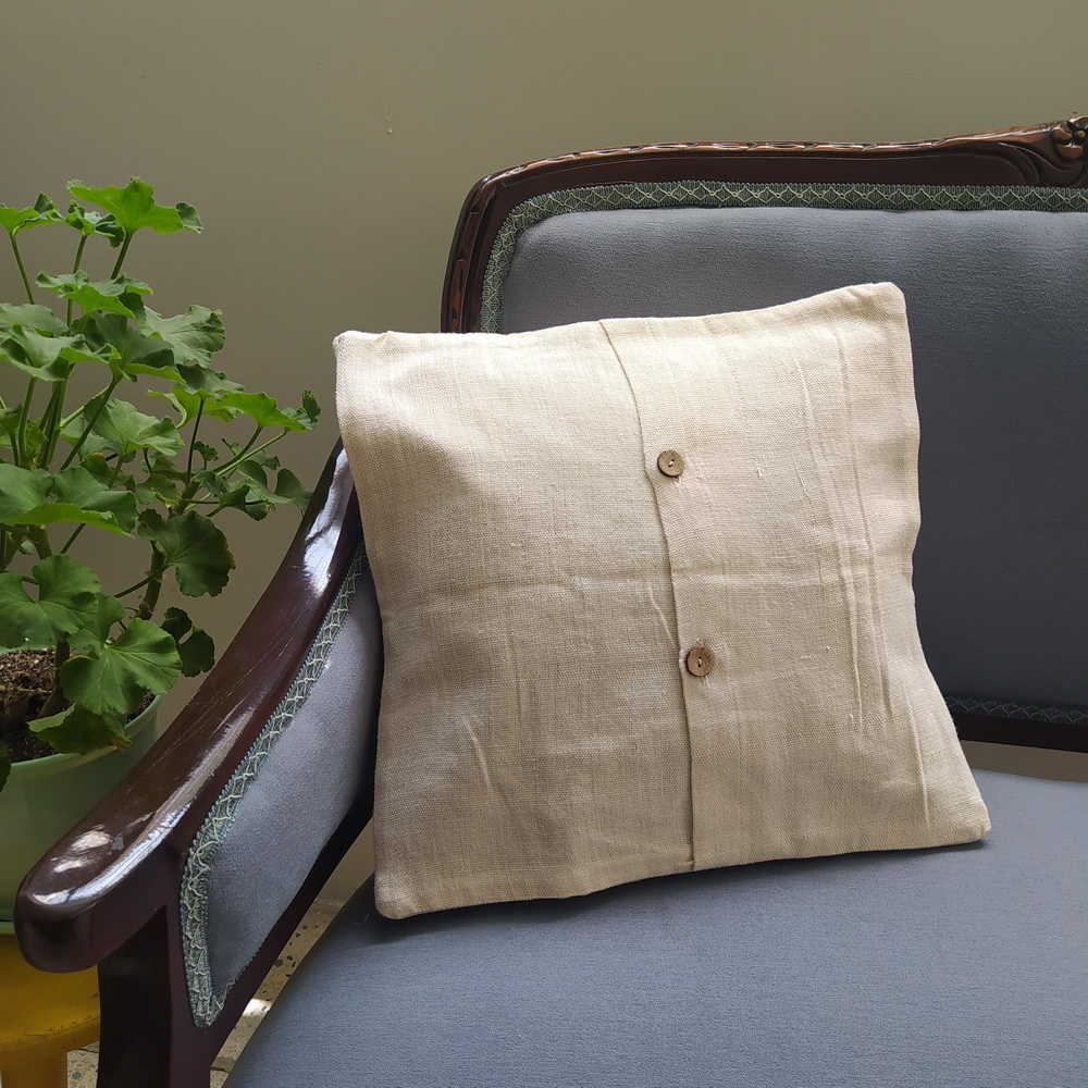 Traditional Embroidered Cushion Cover with Hoopoe Bird Design