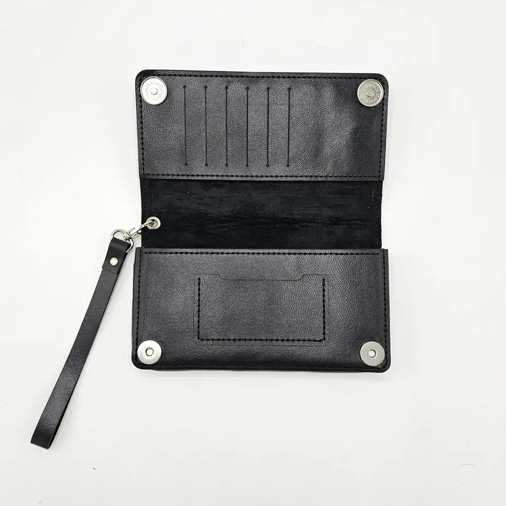 Black Leather Clutch with Balochi Embroidery Black Leather Clutch with Balochi Embroidery