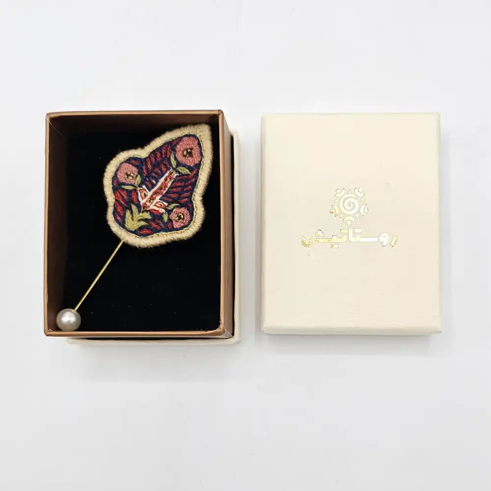 Hand-Embroidered Pateh Brooch – Petunia Design Hand-Embroidered Pateh Brooch – Petunia Design