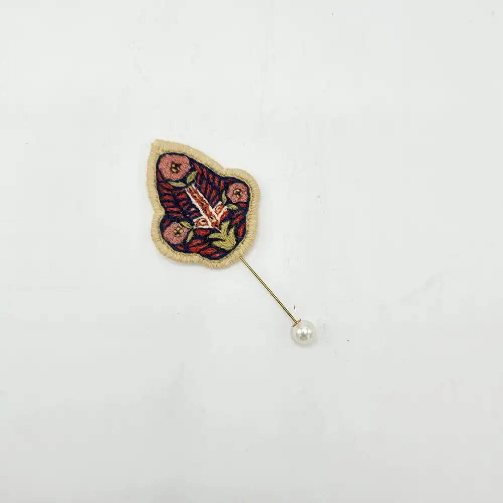 Hand-Embroidered Pateh Brooch – petunia Design Hand-Embroidered Pateh Brooch – petunia Design