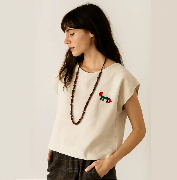 Organic crem Striped