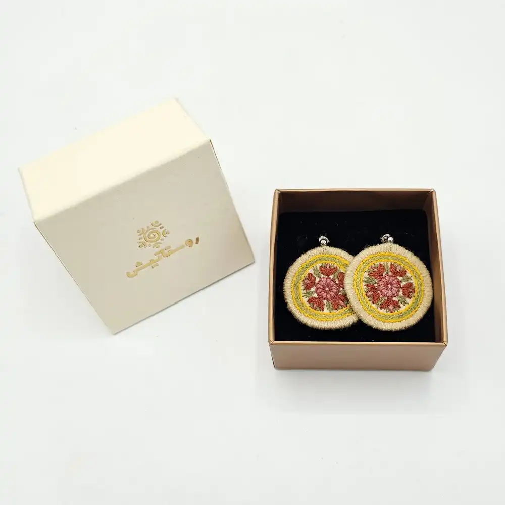 Patteh Embroidery Earrings – Autumn Design Patteh Embroidery Earrings – Autumn Design