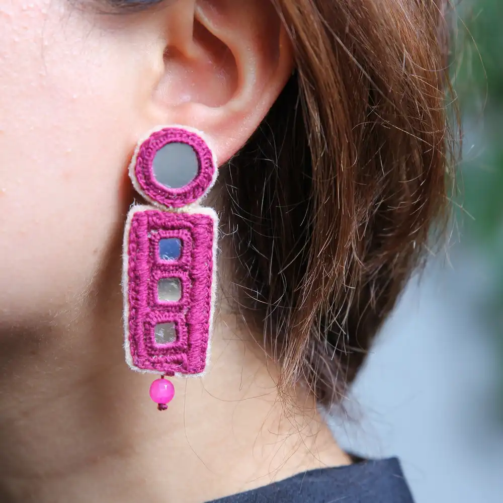 Rozaneh Suzandozi Earrings – Fuchsia