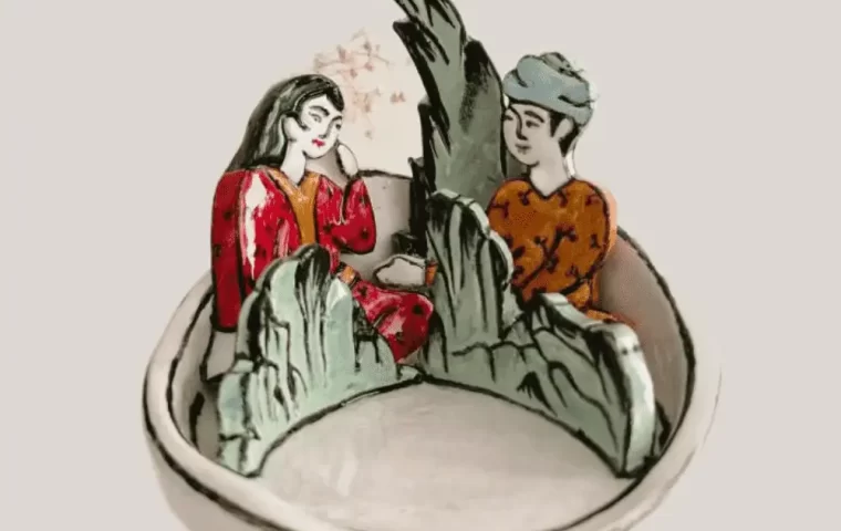 candle holder miniature collection . ceramic material