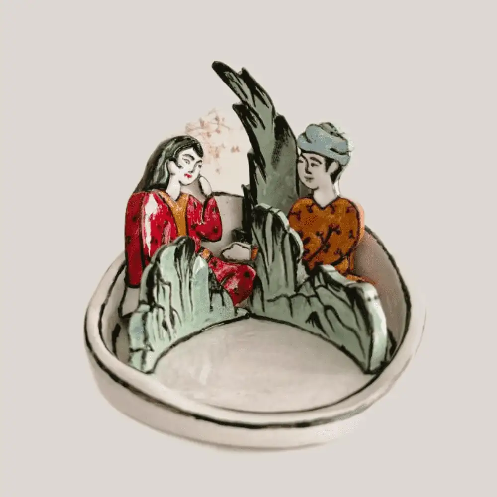 candle holder miniature collection . ceramic material
