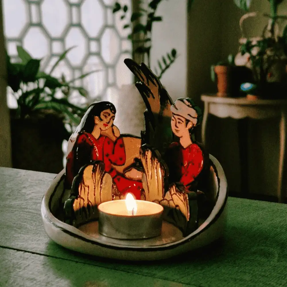 candle holder miniature collection . ceramic material